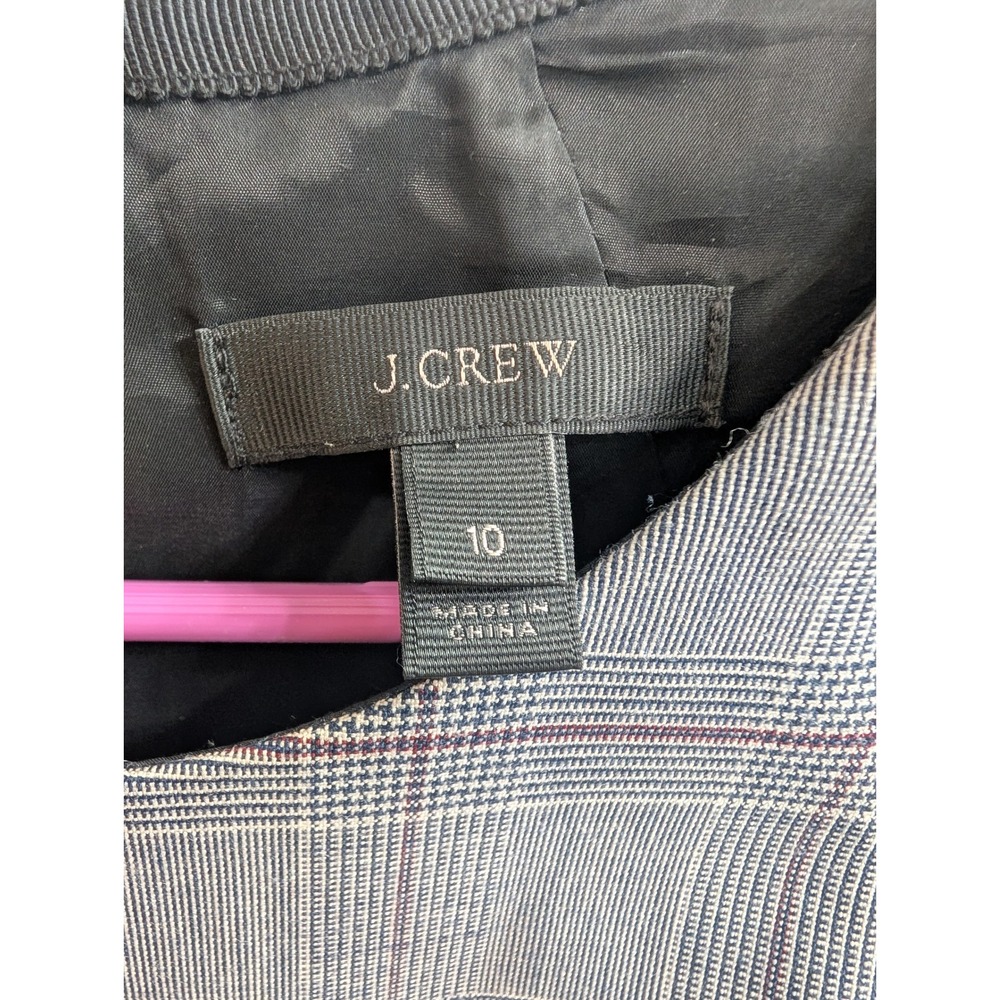 J.Crew Womens Sheath Dress Wool Plaid Cap Sleeve‎ Mixed Media Lined - Size 10 - Picture 5 of 5